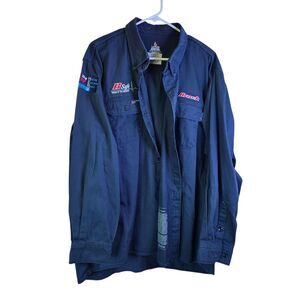 Lapco FR Shirt Mens 2XL Navy Blue INV7 Flame Resistant Welding Work Oilfield FRC